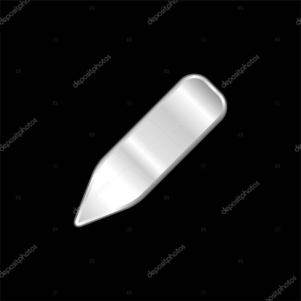 Black Crayon silver plated metallic icon