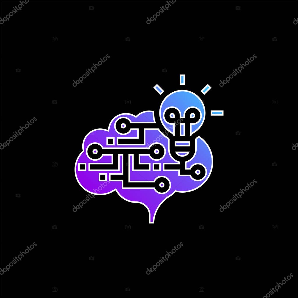 Brain blue gradient vector icon