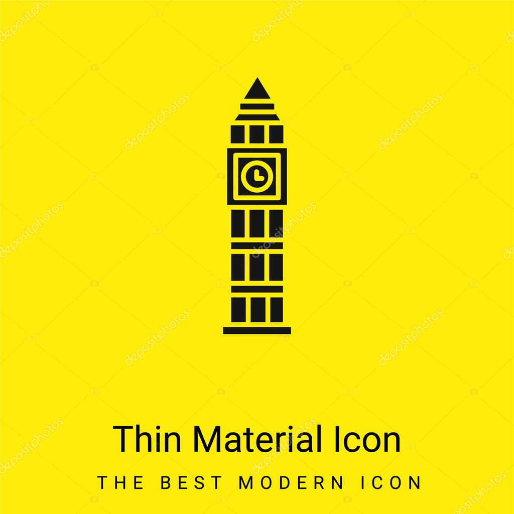 Big Ben minimal bright yellow material icon