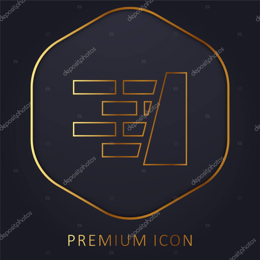 Brick Wall golden line premium logo or icon