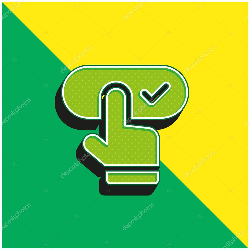Booking Green and yellow modern 3d vector icon logo