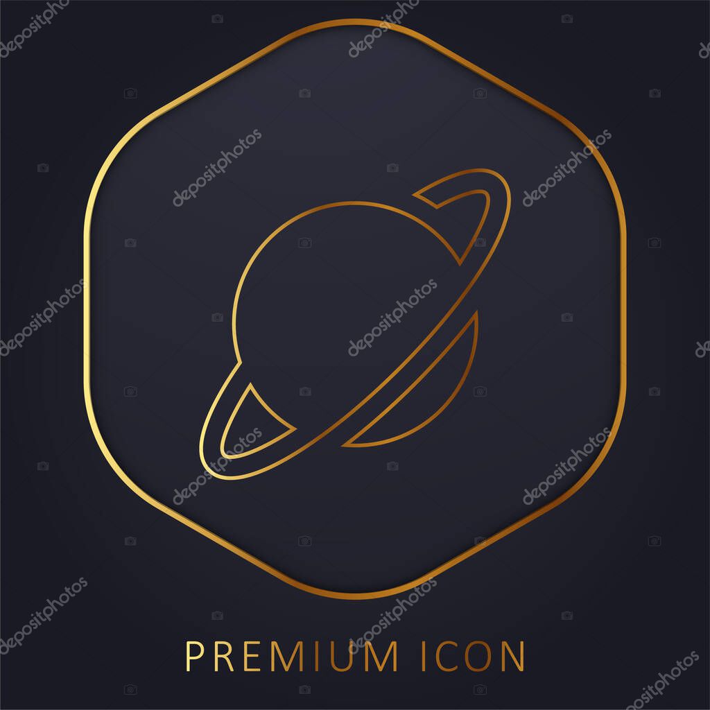 Asteroid golden line premium logo or icon