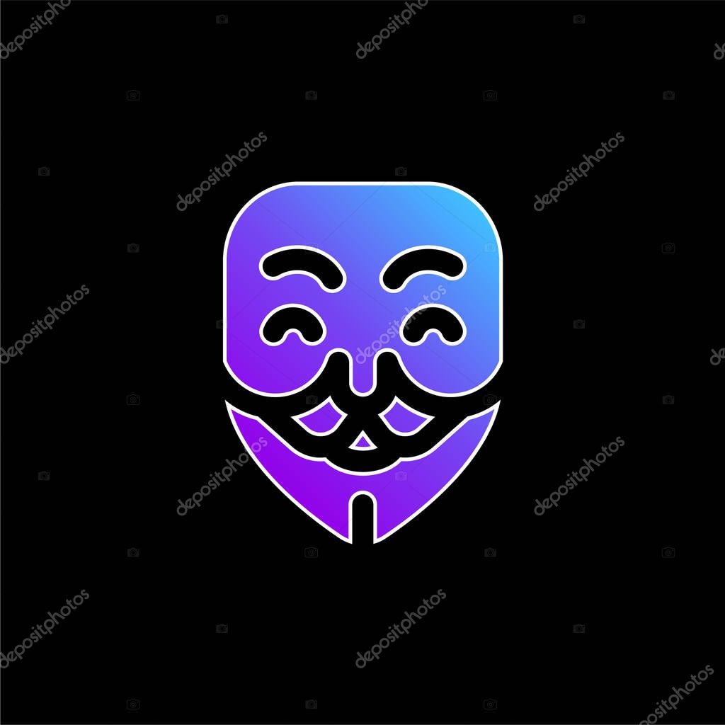 Anonymous blue gradient vector icon