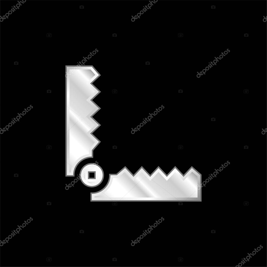 Bear Trap silver plated metallic icon