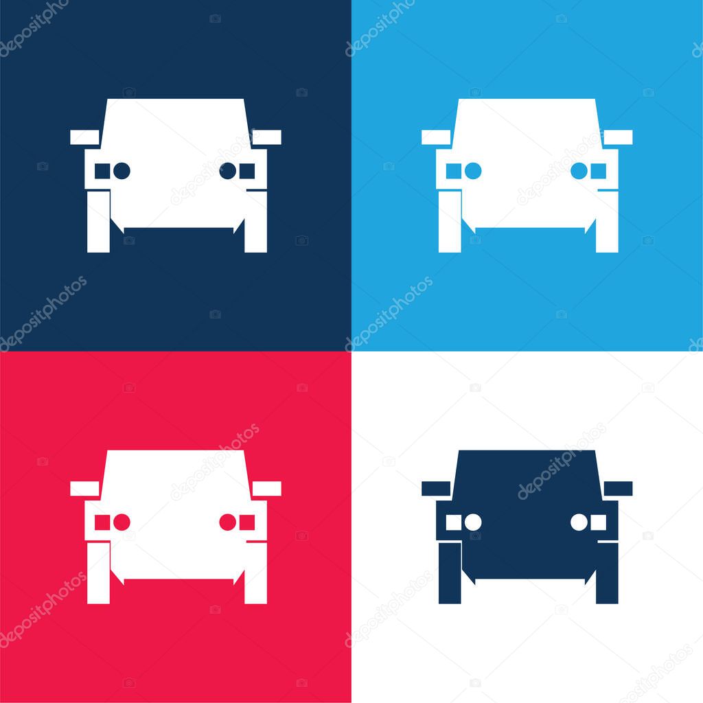 All Terrain Vehicle blue and red four color minimal icon set