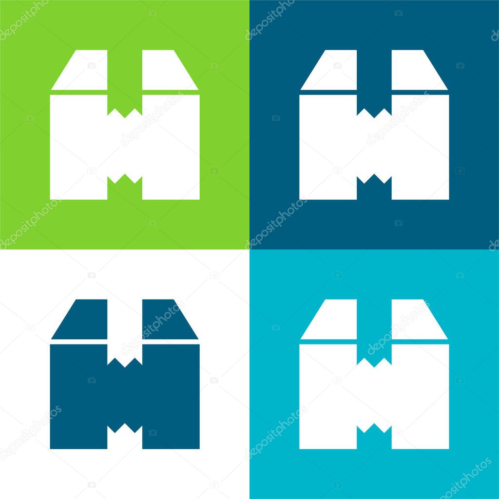 Box Flat four color minimal icon set