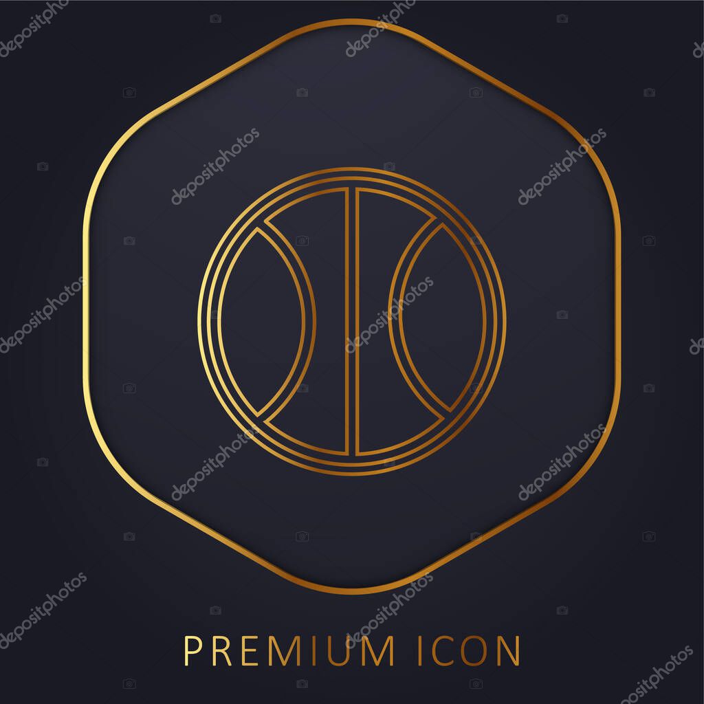 Basketball Ball golden line premium logo or icon