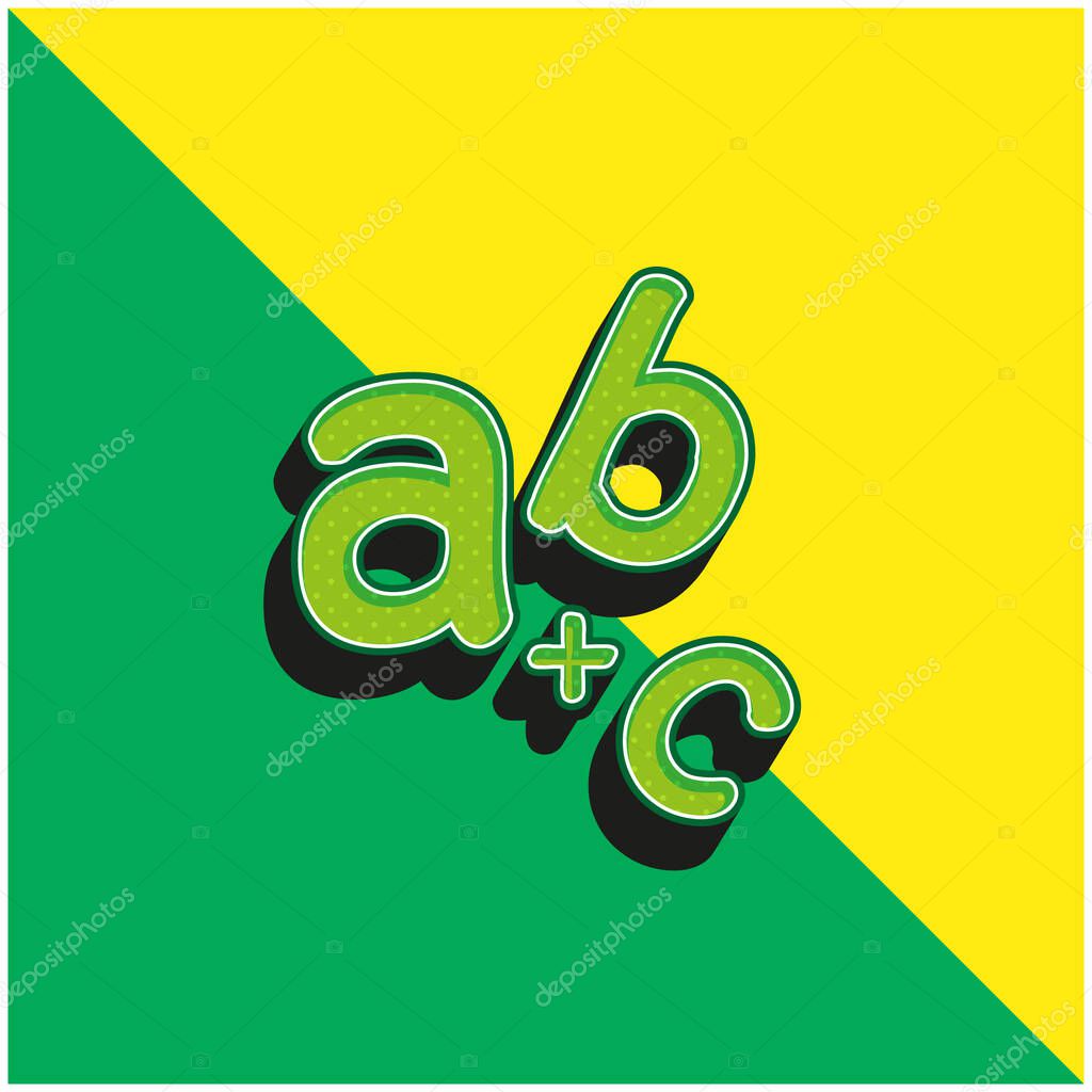 Alphabet Green and yellow modern 3d vector icon logo