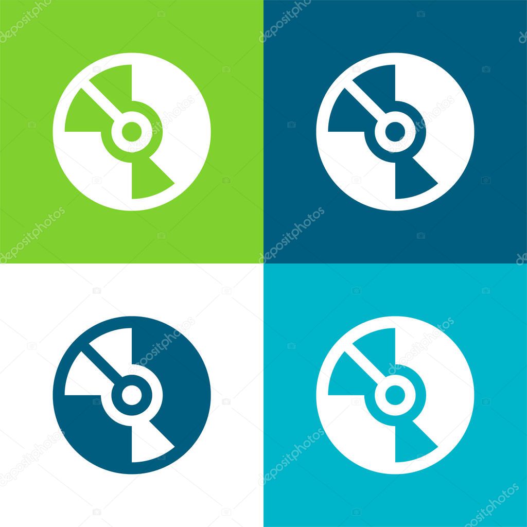 Big DVD Flat four color minimal icon set