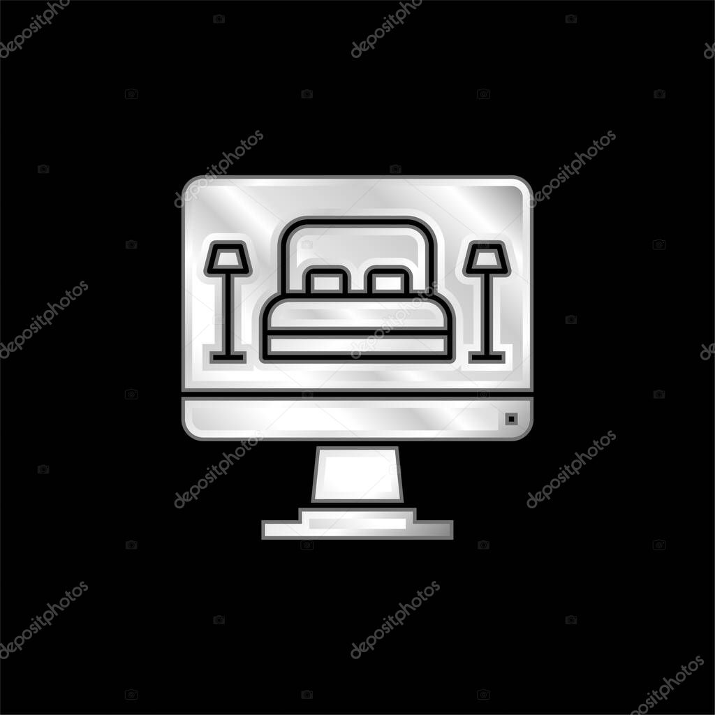 Booking silver plated metallic icon