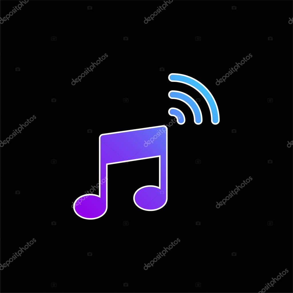 Audio blue gradient vector icon