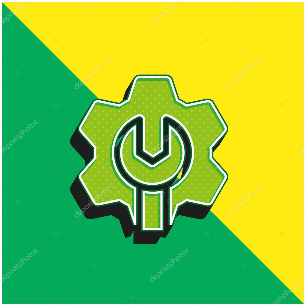 Admin Green and yellow modern 3d vector icon logo