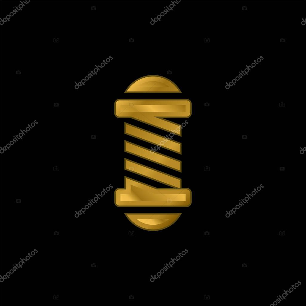 Beauty Salon gold plated metalic icon or logo vector
