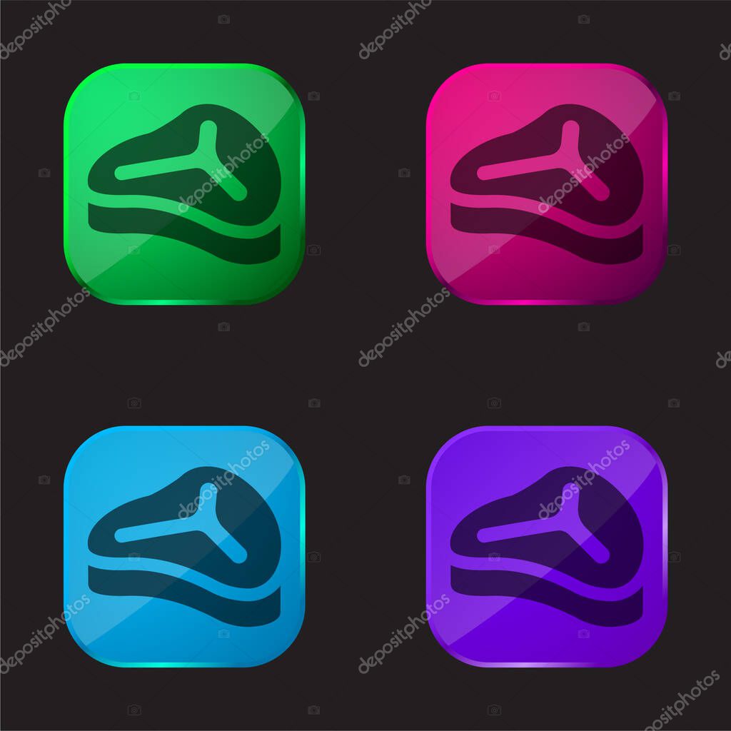 Big Steak four color glass button icon