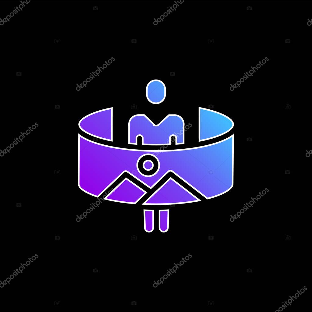 360 blue gradient vector icon
