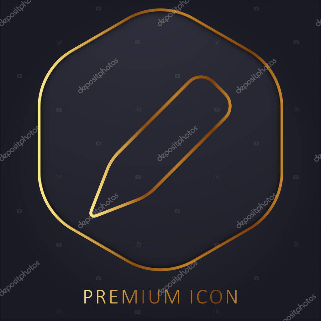 Black Crayon golden line premium logo or icon