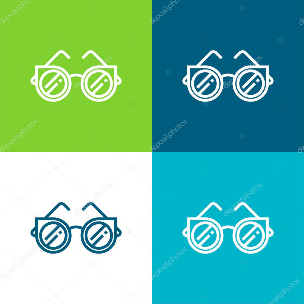 Accesory Flat four color minimal icon set