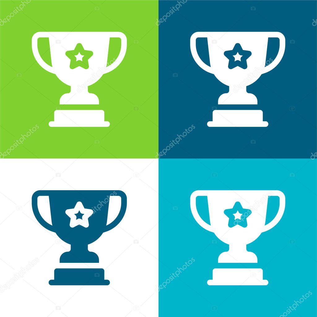 Award Flat four color minimal icon set