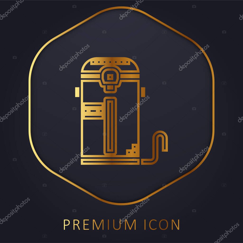 Boiler golden line premium logo or icon