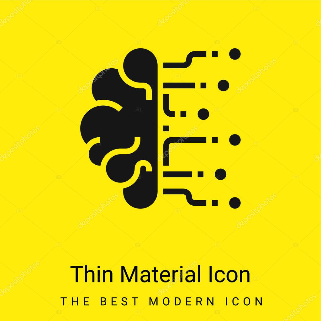 Brain minimal bright yellow material icon
