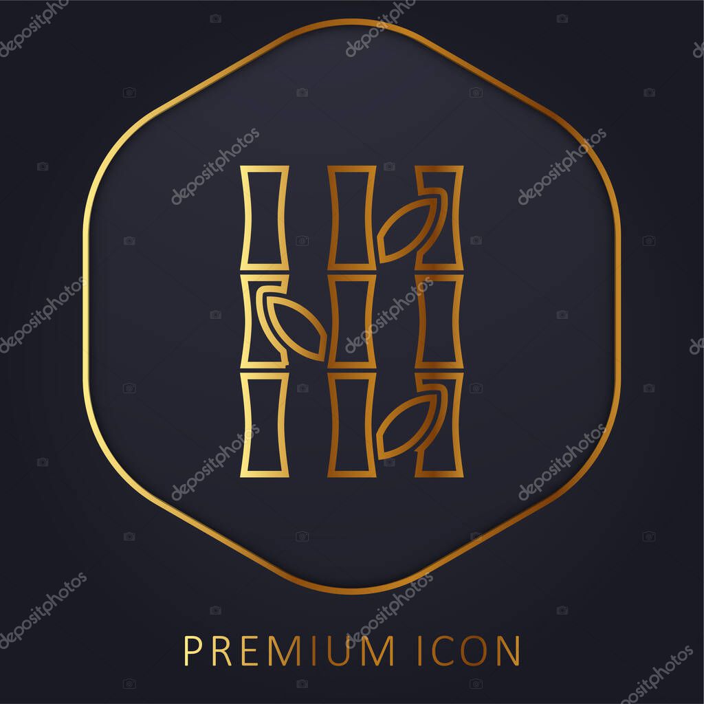 Bamboo golden line premium logo or icon