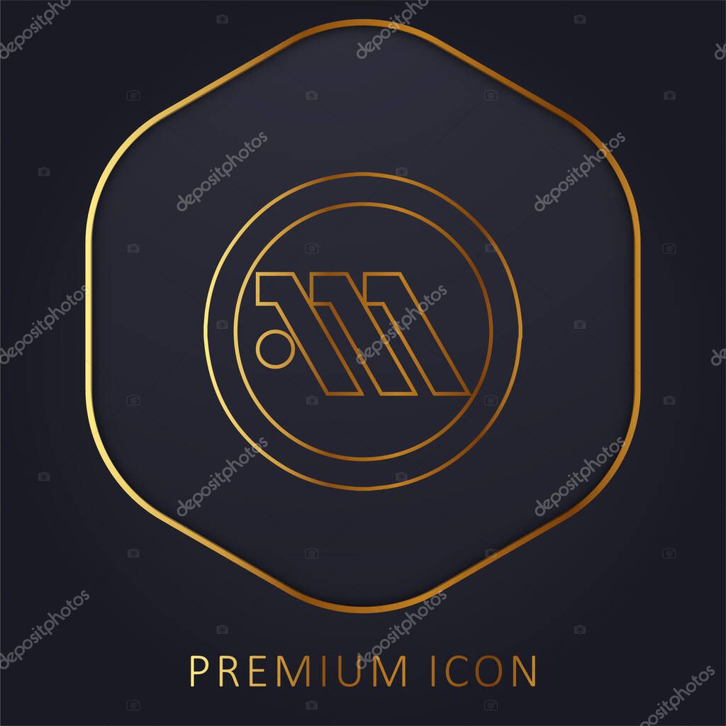 Athens Metro Logo Symbol golden line premium logo or icon