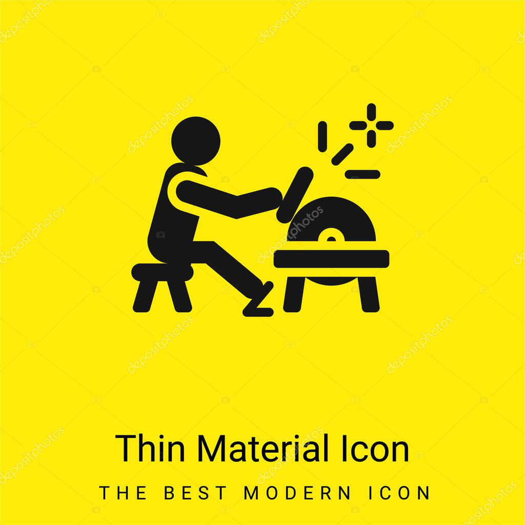 Blacksmith minimal bright yellow material icon