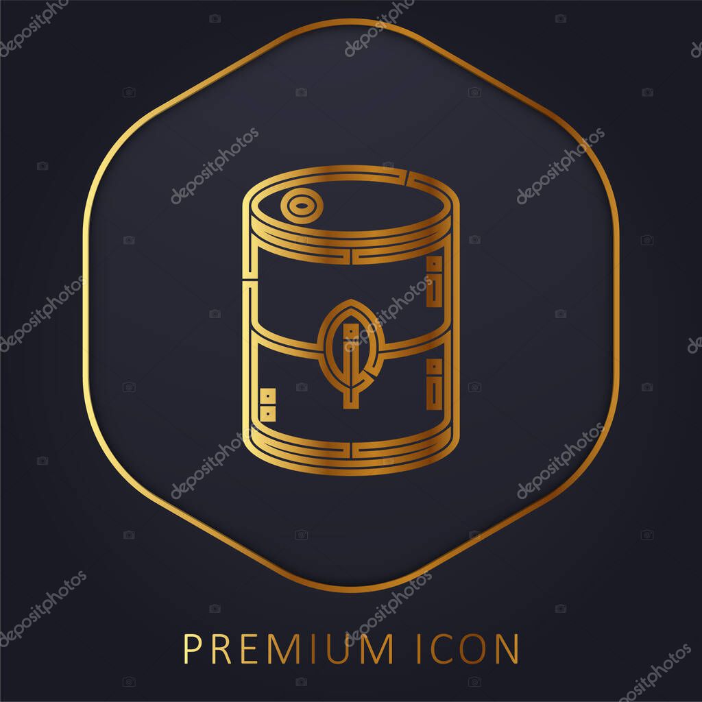 Biodiesel golden line premium logo or icon
