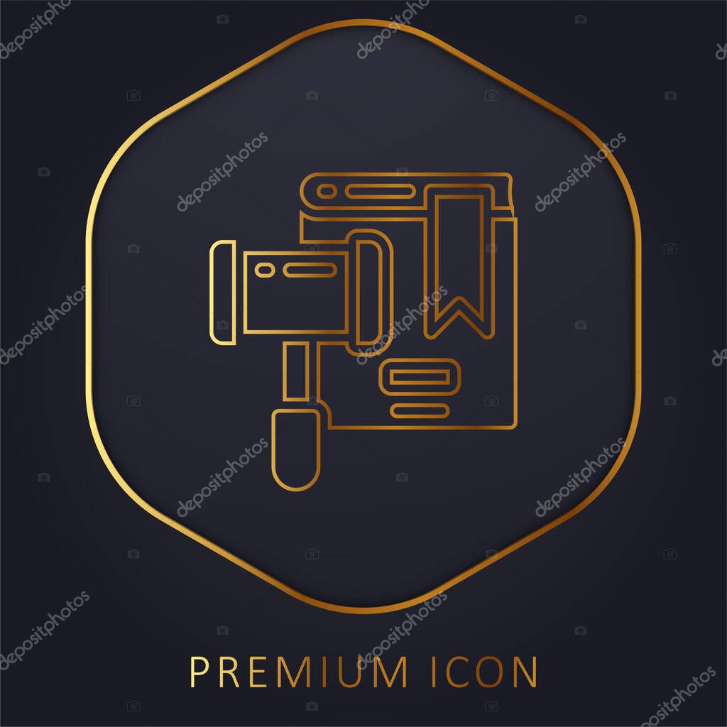 Auction golden line premium logo or icon