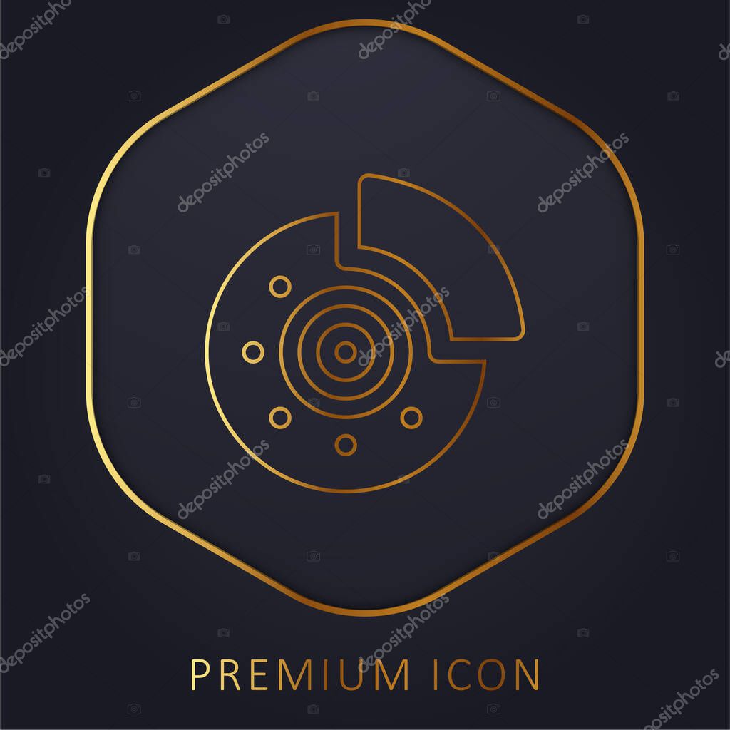 Brake golden line premium logo or icon