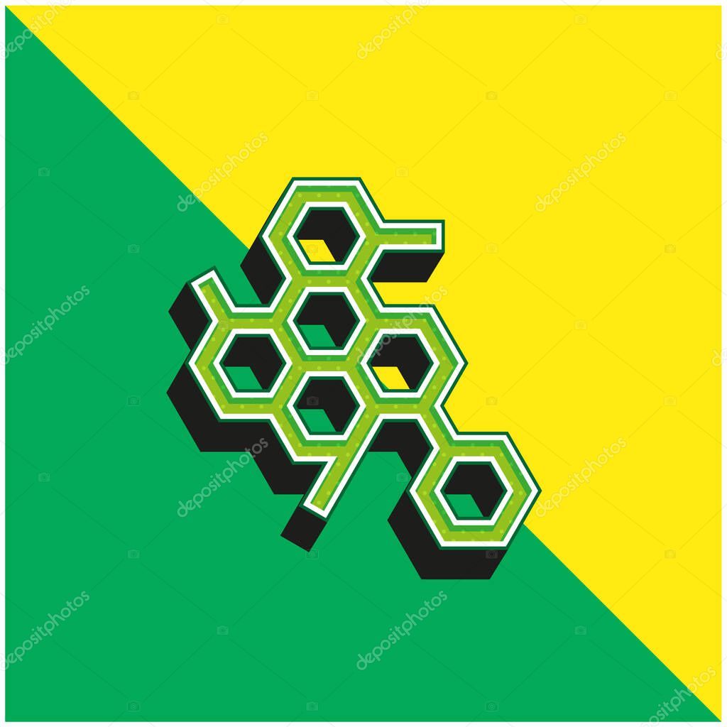 Biology Green and yellow modern 3d vector icon logo