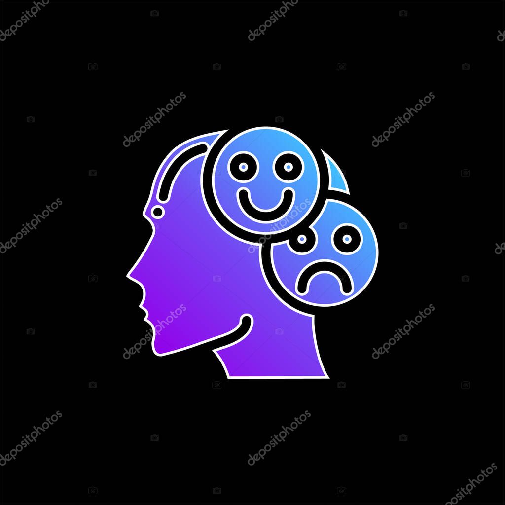 Bipolar blue gradient vector icon