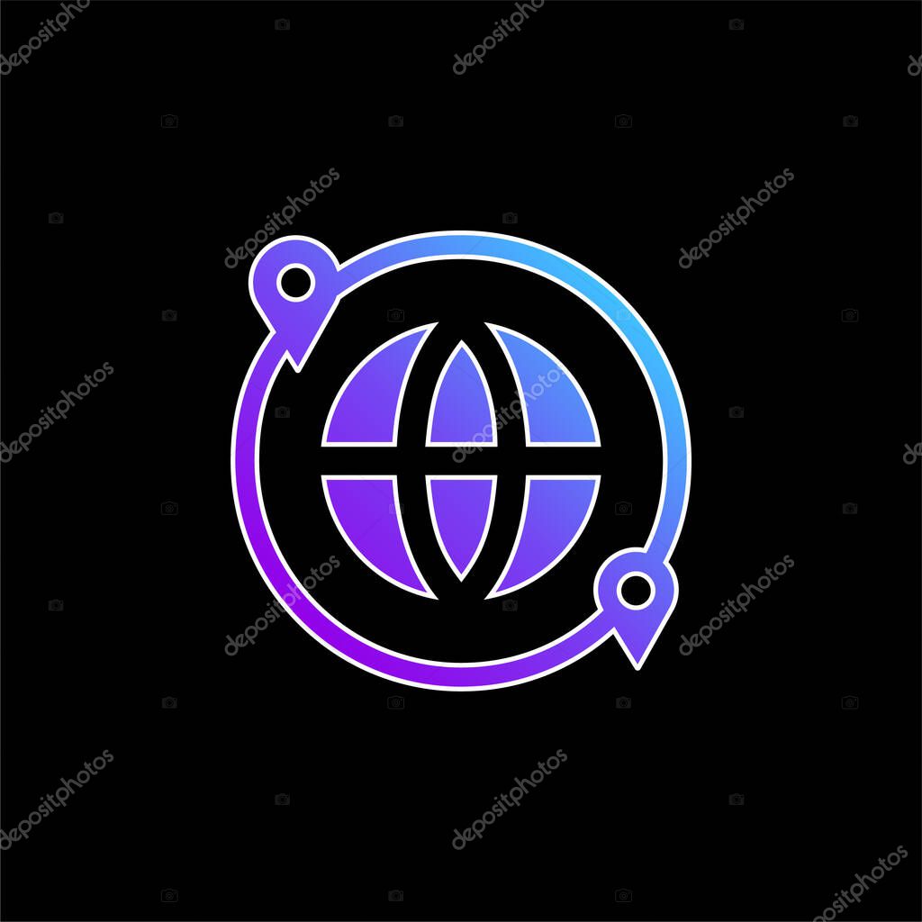 Around The World blue gradient vector icon