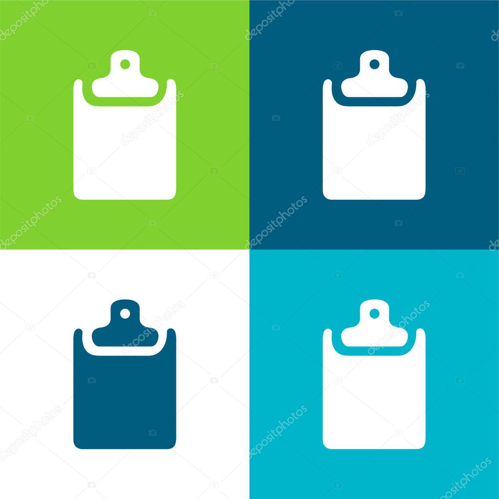 Black Clipboard Flat four color minimal icon set