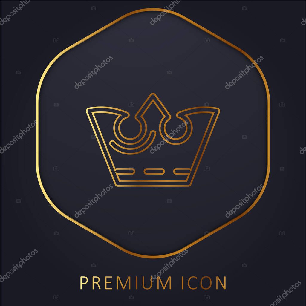 Crown golden line premium logo or icon