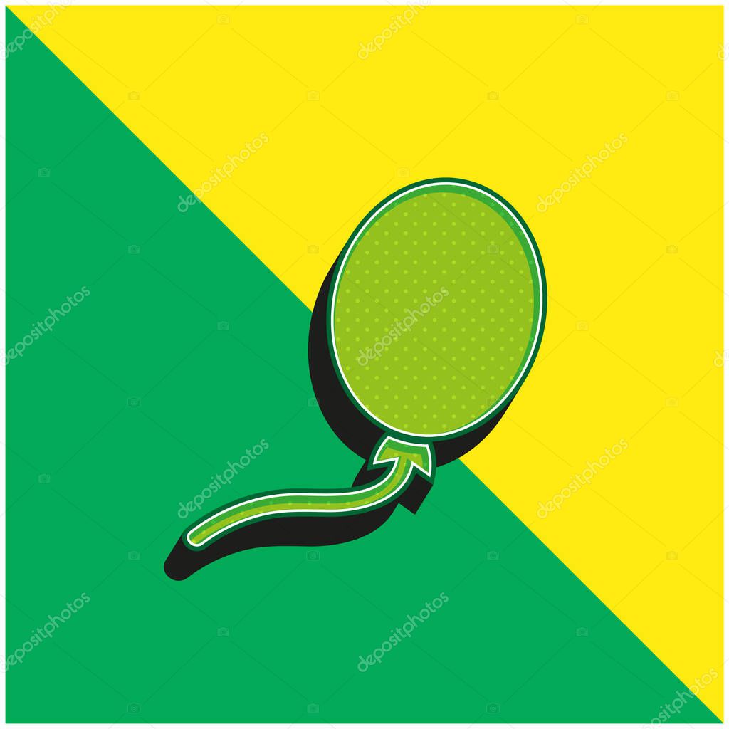 Black Balloon Shape Green and yellow modern 3d vector icon logo