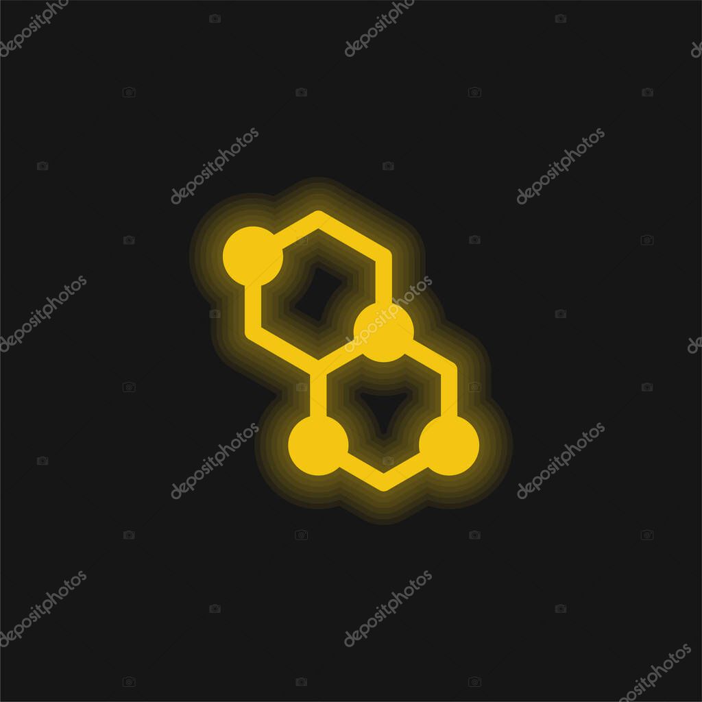 Bond yellow glowing neon icon