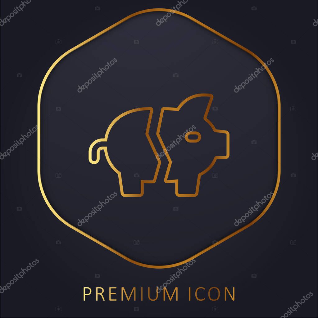 Bankrupt golden line premium logo or icon