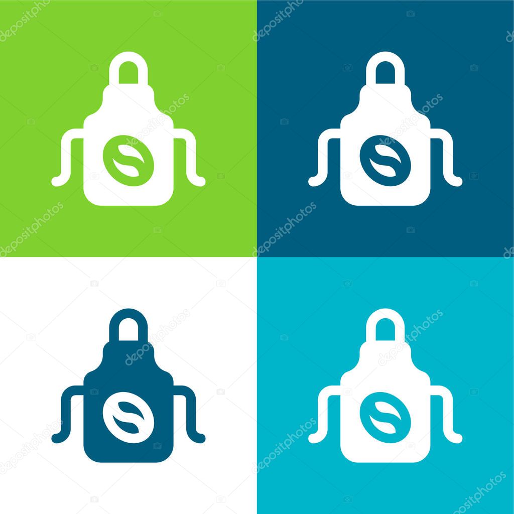 Apron Flat four color minimal icon set