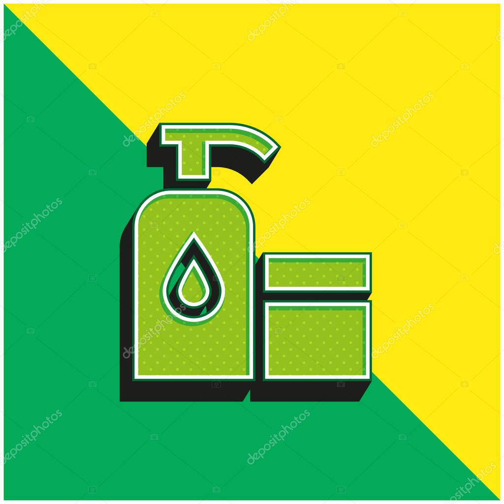 Baby Oil Green and yellow modern 3d vector icon logo