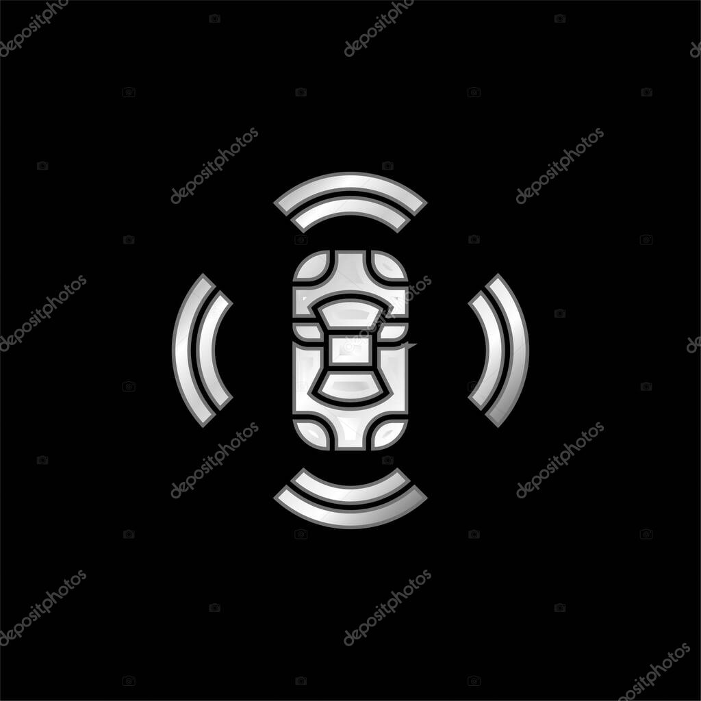 3d Sensor silver plated metallic icon