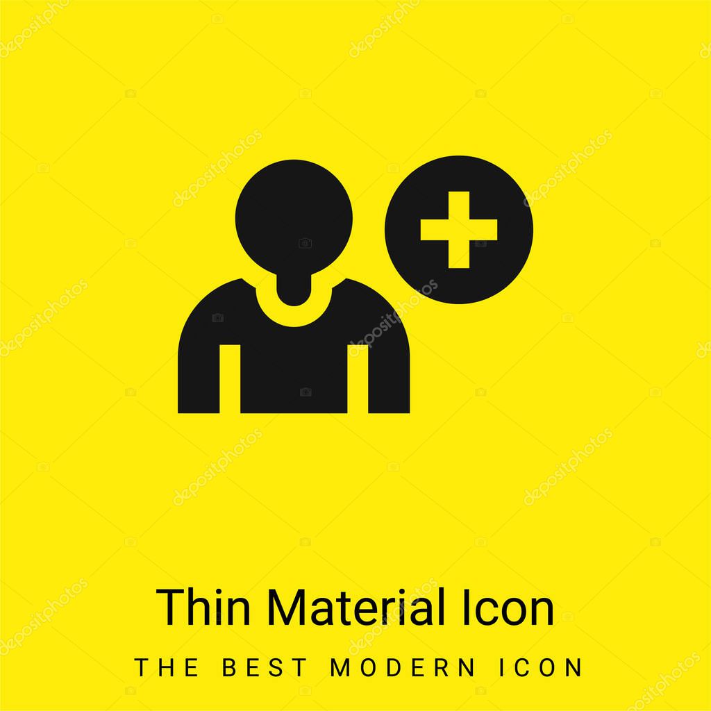 Add Friend minimal bright yellow material icon