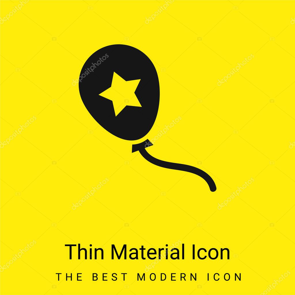 Balloon With A Star minimal bright yellow material icon