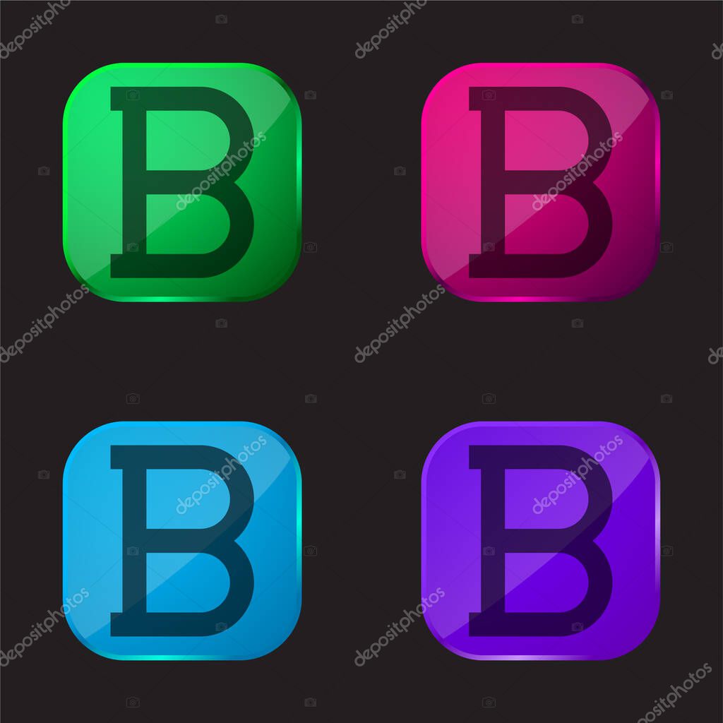 Bold four color glass button icon