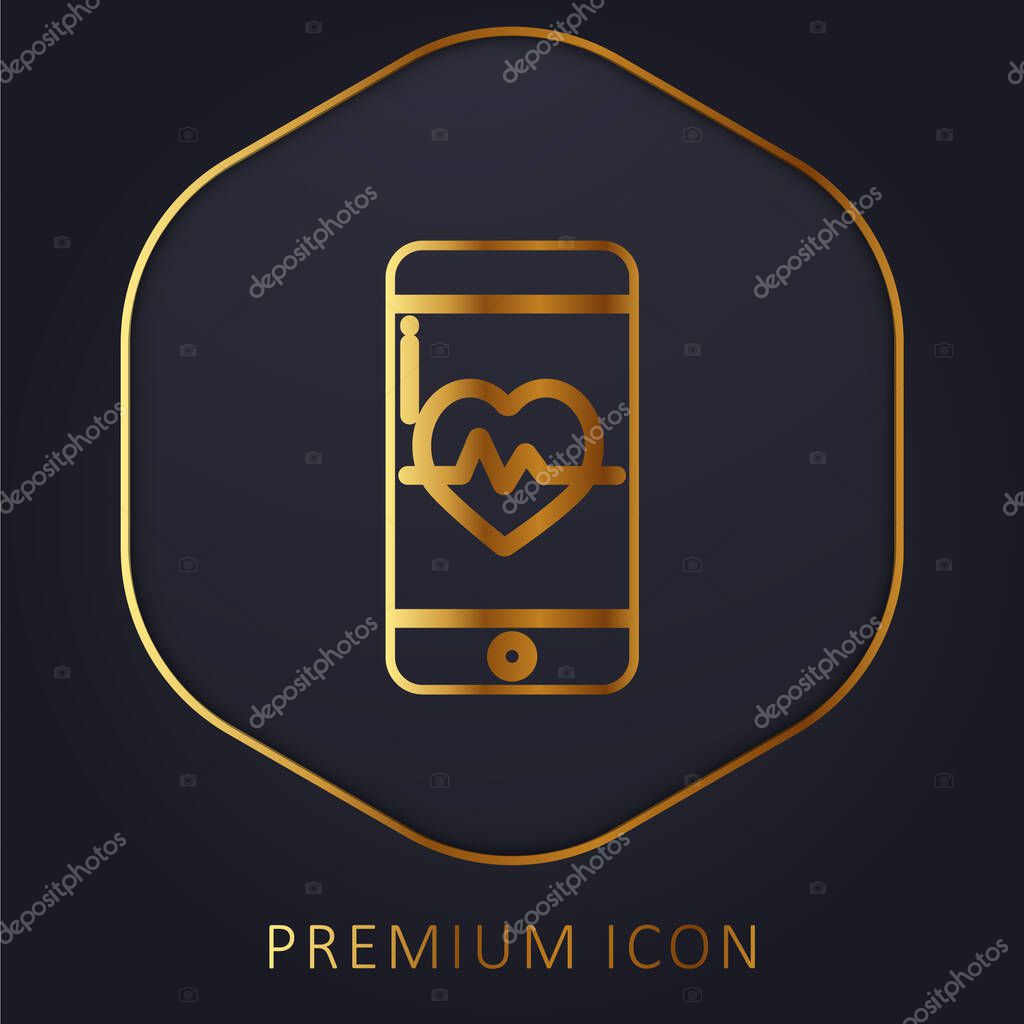 App golden line premium logo or icon
