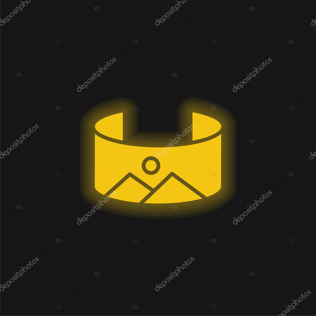 360 Image yellow glowing neon icon