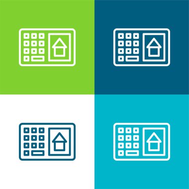 Alarm Düz 4 renk en küçük simge seti