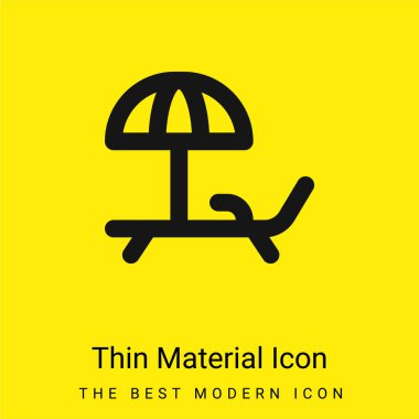 Beach Chair minimal bright yellow material icon clipart