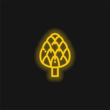 Artichoke yellow glowing neon icon clipart