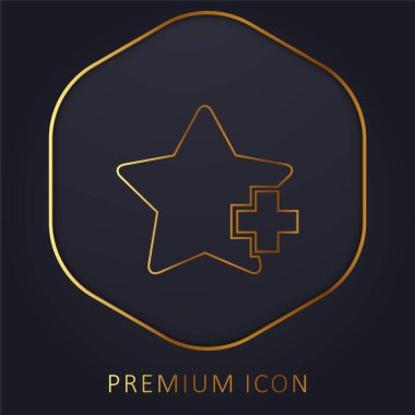 Add Favorite Star Interface Symbol golden line premium logo or icon clipart